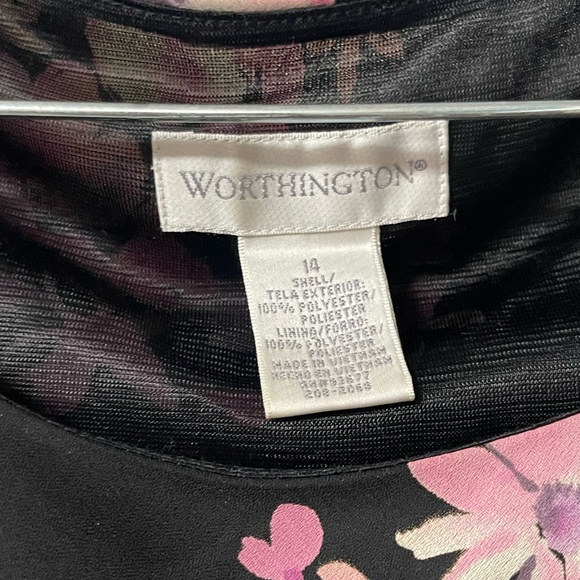 WORTHINGTON Fit N Flair Floral Dress With Polka Dot Bottom Size 14 - Picture 4 of 8
